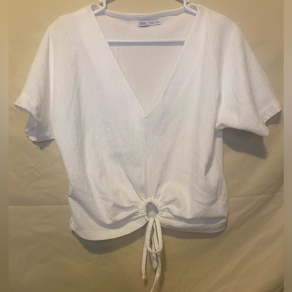 Zara white crop top